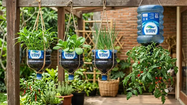 Ide Galon Bekas Jadi Pot Sayur Gantung/AI Generated