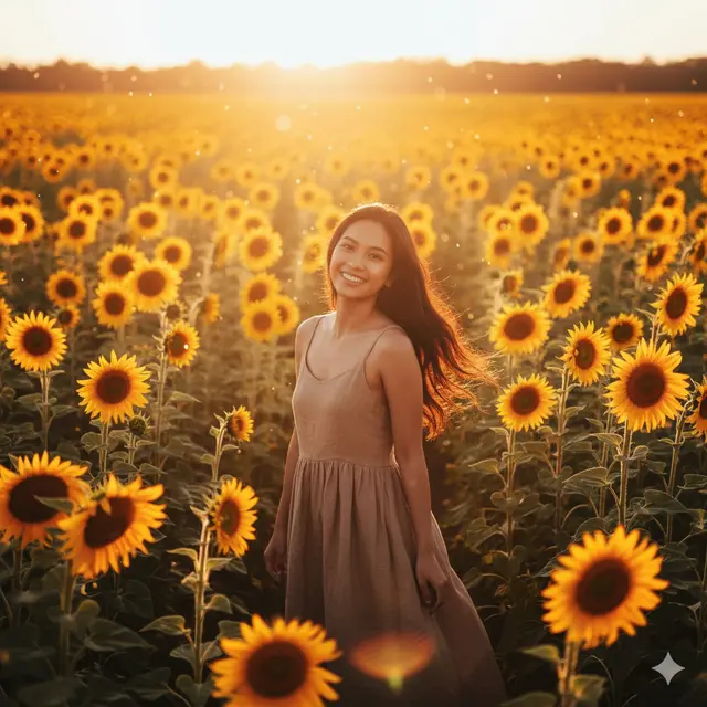 Prompt Gemini AI Foto Dikelilingi Bunga. Gemini