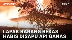 KEBAKARAN LAPAK BARANG BEKAS DI CAKUNG, PULUHAN RUMAH HANGUS