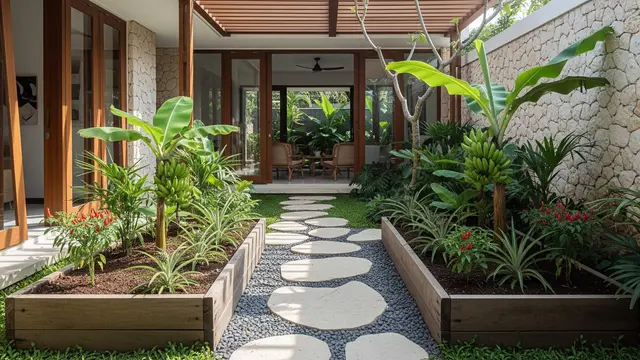 Kebun Buah Mini dengan Jalan Setapak Minimalis