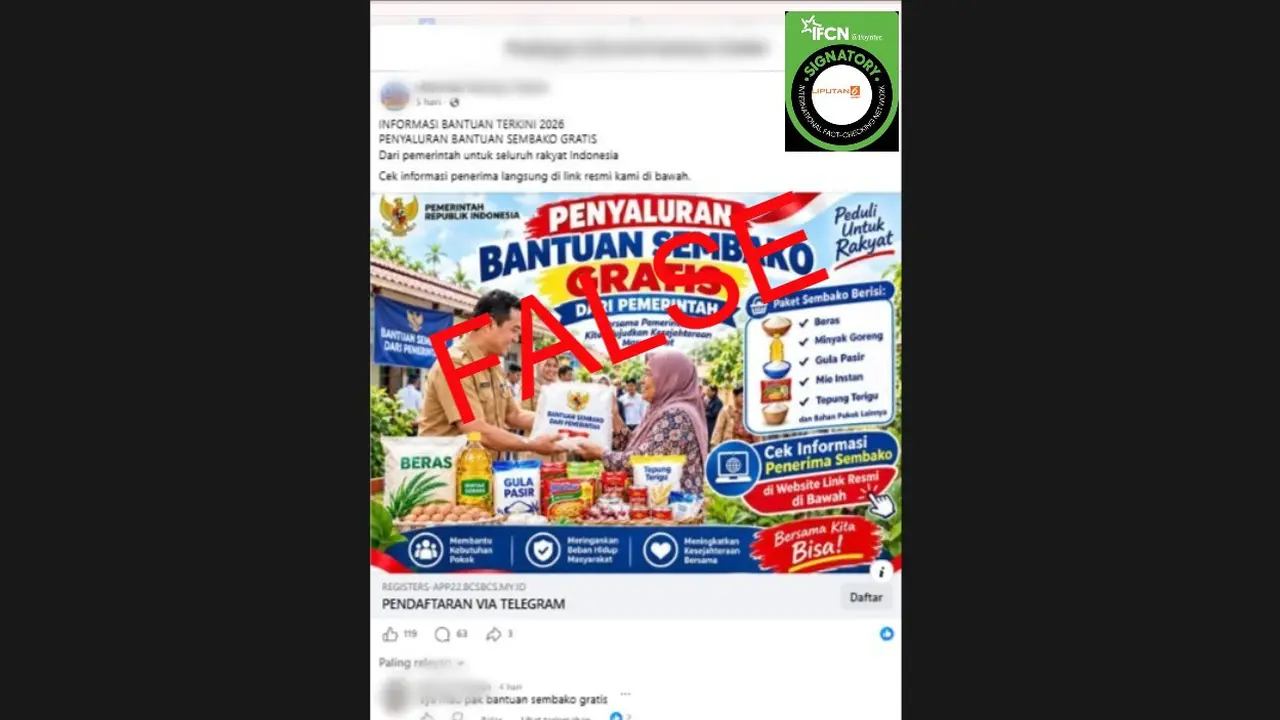 Cek Fakta Liputan6.com mendapati klaim tautan untuk mengecek penerima bantuan sembako gratis dari pemerintah