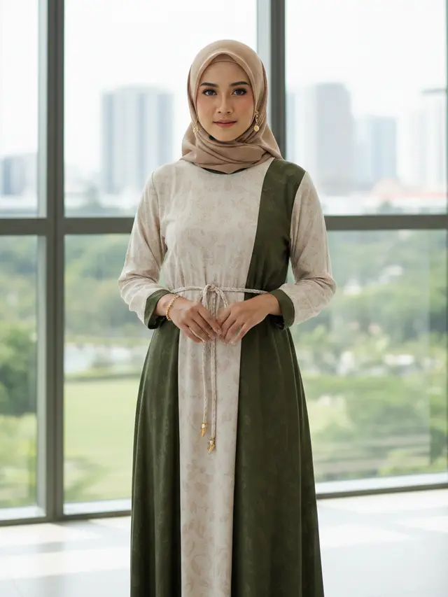 Model Gamis Kombinasi Jumbo (Foto: Gemini AI)