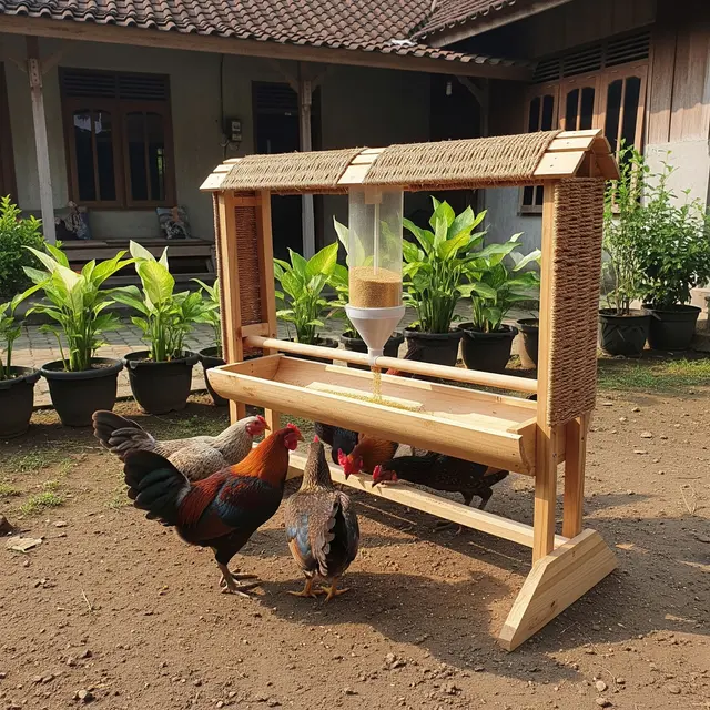 Cara Merakit Tempat Pakan Ayam Sistem Gravitasi Sederhana