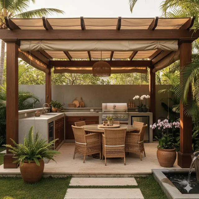 Inspirasi Dapur Outdoor Ala Rumah Tropis