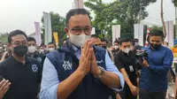 Gubernur DKI Jakarta, Anies Baswedan, meluncurkan Logo JAKHABITAT dan Peresmian Galeri Huni di Taman Martha Tiahahu (Liputan6.com/Winda Nelfira)