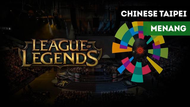 Tim League of Legends (LoL) Chinese Taipei berhasil menaklukkan Pakistan dengan skor 14-2.