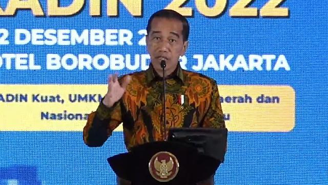 Presiden Jokowi dalam Rapimnas Kadin, Jumat (2/12/2022).