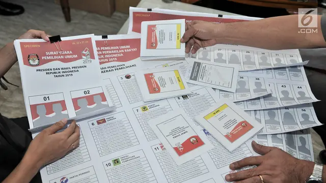 KPU Perkenalkan Surat Suara Pemilu 2019