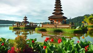 Ilustrasi Pura Ulun Danu Batur Bali. (c) kravka/Depositphotos