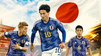 Timnas Jepang - Ritsu Doan, Takumi Minamino, Wataru Endo (Bola.com/Adreanus Titus)