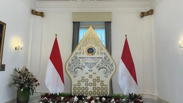 Wajah baru Gedung Pancasila Kementerian Luar Negeri RI usai mengalami pemugaran. (Liputan6/Benedikta Miranti)