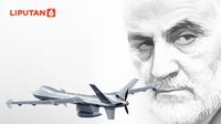 Banner Infografis Serangan Drone AS Tewaskan Jenderal Top Iran. (Liputan6.com/Abdillah)