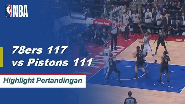 Jimmy Butler mencetak 32 poin, enam rebound, dan enam assist saat Philadelphia 76ers mengalahkan Detroit Pistons 117-111.