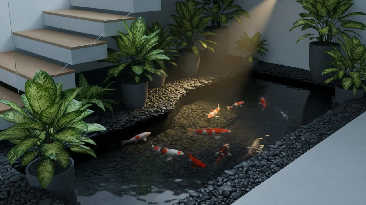 Kolam Ikan Mini di Taman Sempit
