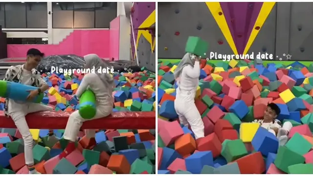Momen Pasangan Kekasih Ngedate di Playground, Bak Kenang Masa Kecil Bareng