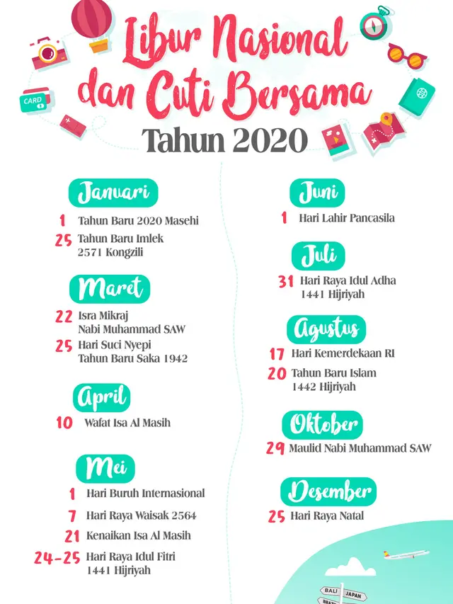 Jadwal Libur Nasional dan Cuti Bersama 2020