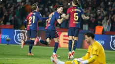Barcelona susah payah menaklukkan Rayo Vallecano dengan skor tipis 1-0 pada laga pekan ke-24 LaLiga 2024/2025 di Estadi Olimpic Lluis Companys, Selasa dini hari WIB (18/2/2025). (AP Photo/Joan Monfort)
