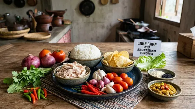 Resep Burger Nasi Isi Ayam Suwir