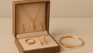 Model Satu Set Perhiasan Emas Padi