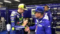 Balapan MotoGP Jepang di Sirkuit Motegi, Minggu (15/10/2017), berakhir pahit bagi Valentino Rossi. (Twitter/Yamaha MotoGP)