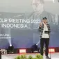 Menteri Pariwisata dan Ekonomi Kreatif Sandiaga Salahuddin Uno memberikan sambutan dalam Titanium Inner Circle Meeting pengusaha asal Malaysia dan Indonesia di Jakarta, Senin (6/3/2023). (Ist)