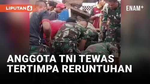 VIDEO: Innalillahi, Anggota TNI Tewas saat Bersihkan Bangunan Rusak Akibat Gempa Cianjur