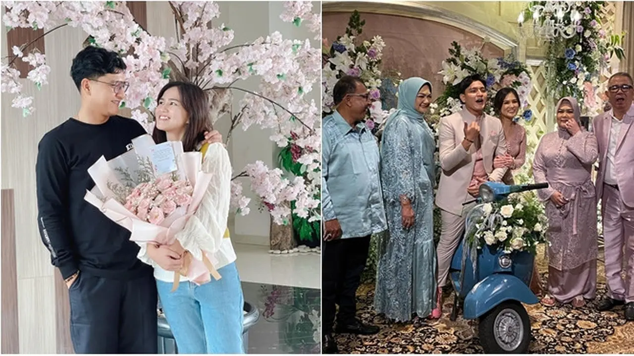 6 Potret Lamaran Masayu Clara dan Qausar Harta, Beri Vespa Klasik Buat Seserahan
