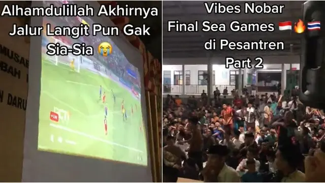 6 Momen Warga Nobar Final Sepak Bola SEA Games 2023, di Minimarket hingga Ponpes