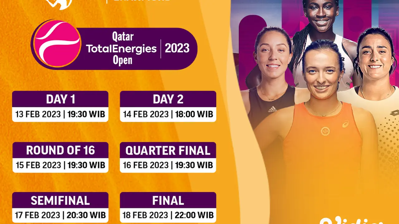 Jadwal dan Live Streaming WTA 500 Qatar Open 2023 di Vidio, 13-18 Februari 2023