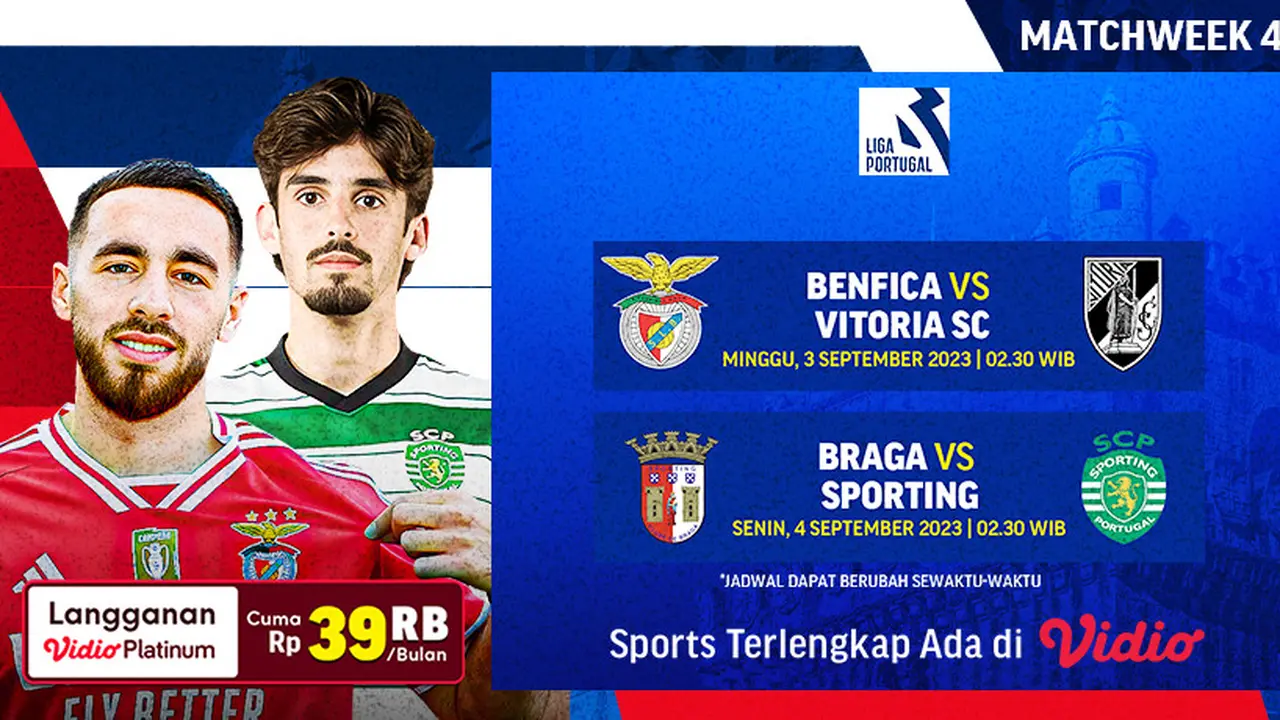 Siaran Langsung Liga Portugal 2023/2024 pekan 4