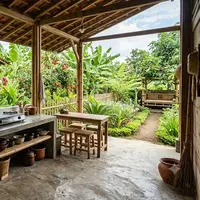 Inspirasi Dapur Terbuka Sederhana yang Cocok untuk Rumah Desa. (AI Generated)