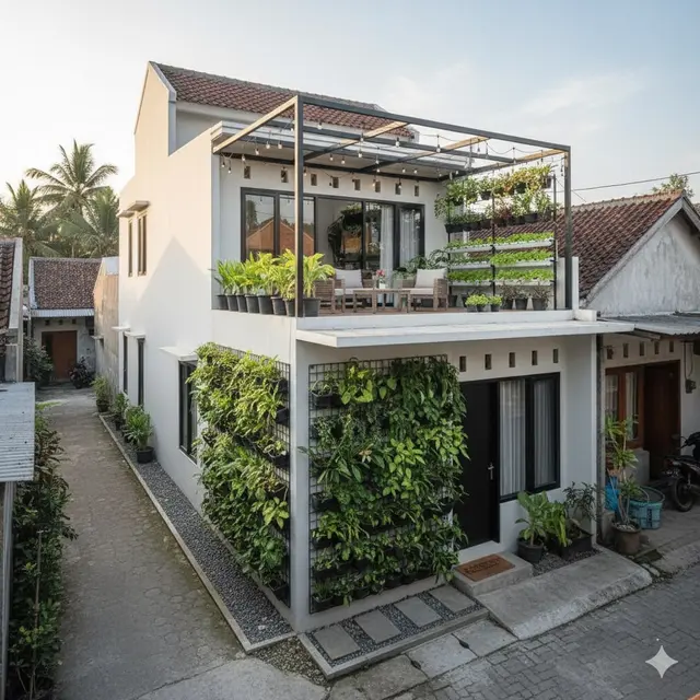 Rumah dengan Taman Samping Minimalis
