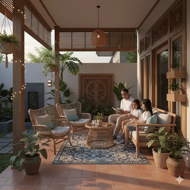 Desain Teras Rumah yang Lebih Fungsional (Foto: Gemini AI)