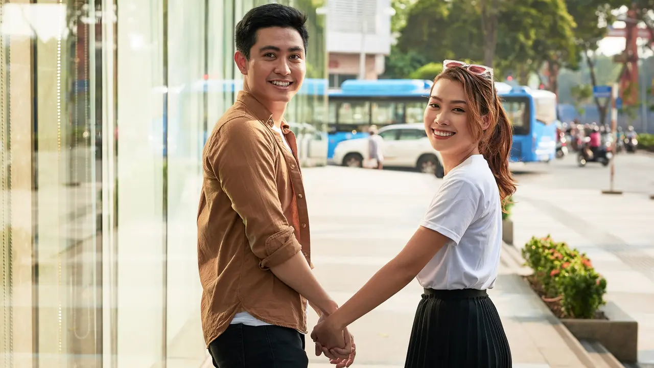 perempuan dan pasangan 18 juli berdiri