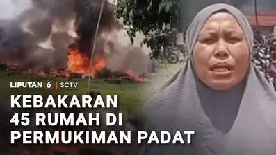 Kebakaran melanda kawasan Pasar Jagong Jeget, Kabupaten Aceh Tengah. Sedikitnya 45 unit rumah warga ludes terbakar dan dua orang terluka bakar.