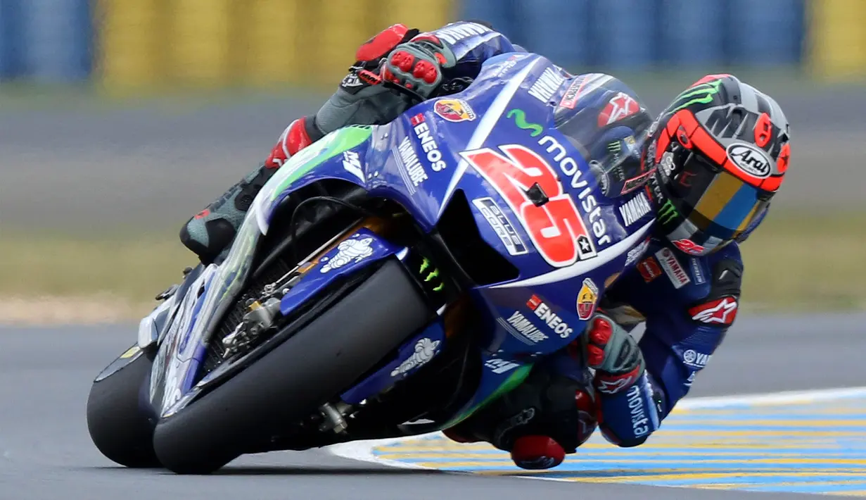 1. Maverick Vinales (Yamaha Movistar) - 85 Poin. (EPA/Eddy Lemaistre)