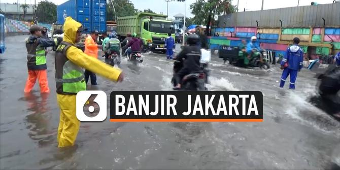 VIDEO: Pelabuhan Tanjung Priok Dikepung Banjir