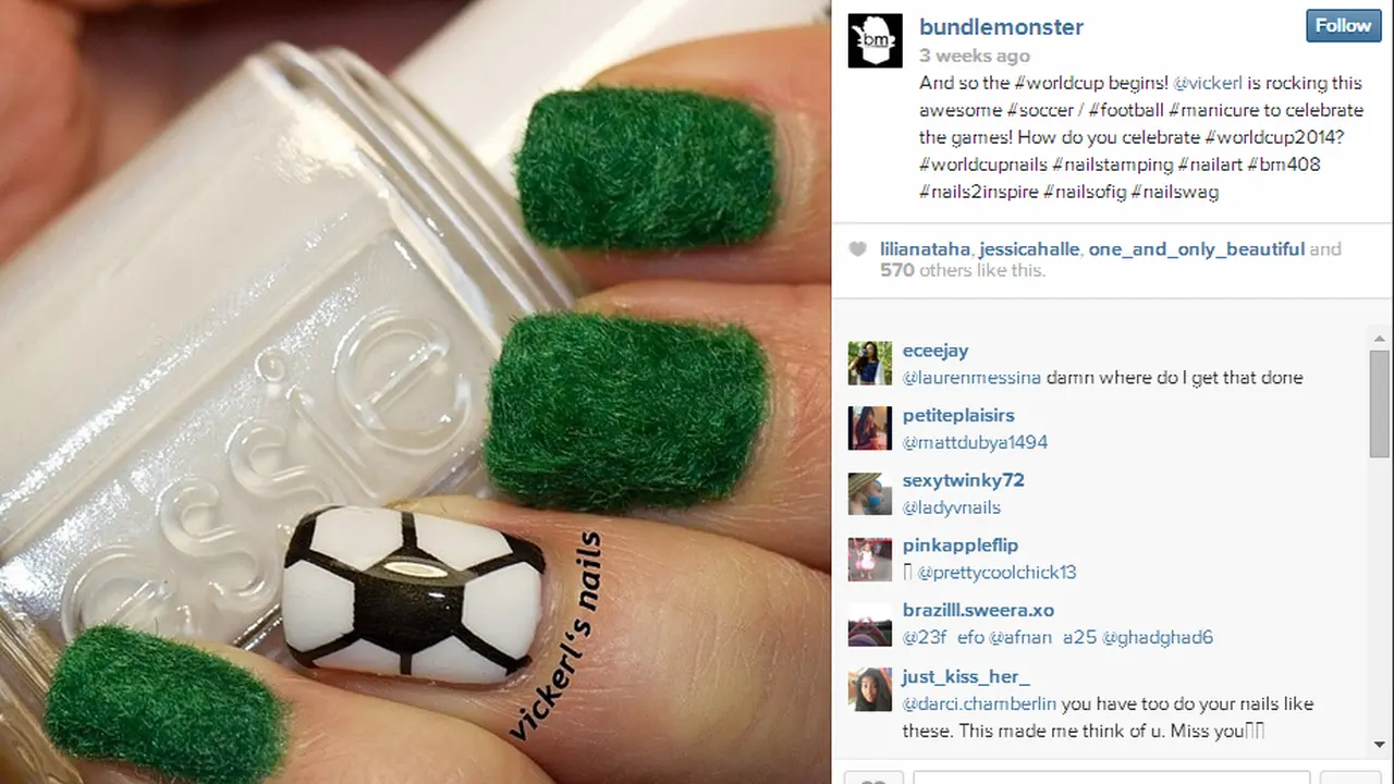 Uniknya Nail Art Bertema Piala Dunia 2014