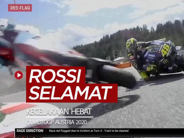 Video Momen Valentino Rossi Selamat Dari Kecelakaan Hebat Di Motogp Austria Motogp Bola Com