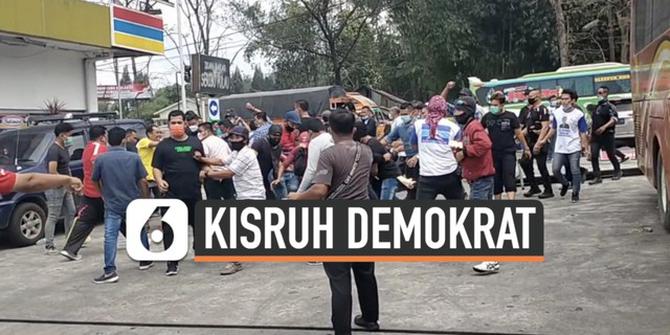 VIDEO: Rusuh, Massa Pro dan Kontra KLB Partai Demokrat Saling Serang