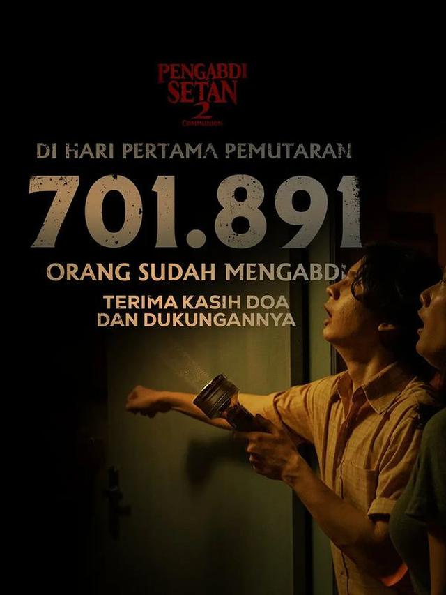 Pengabdi Setan 2: Communion meraih 700 ribuan penonton pada hari pertama penayangan. (Foto: Dok. Instagram @jokoanwar)
