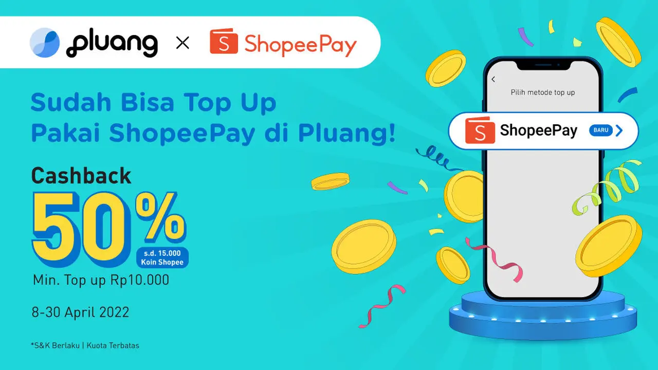 Kolaborasi Pluang dengan Shopeepay.