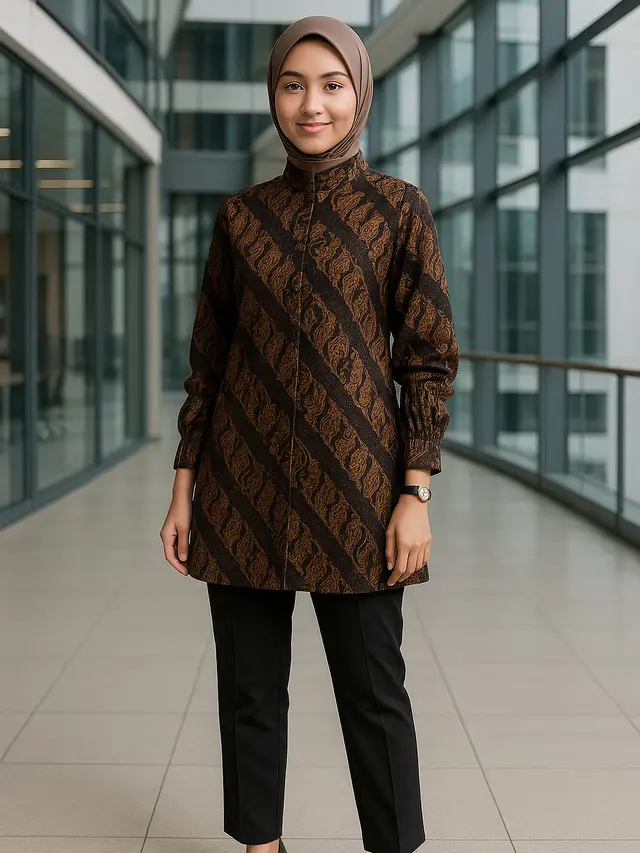 Tunik Batik Lengan Serut yang Stylish dan Kekinian