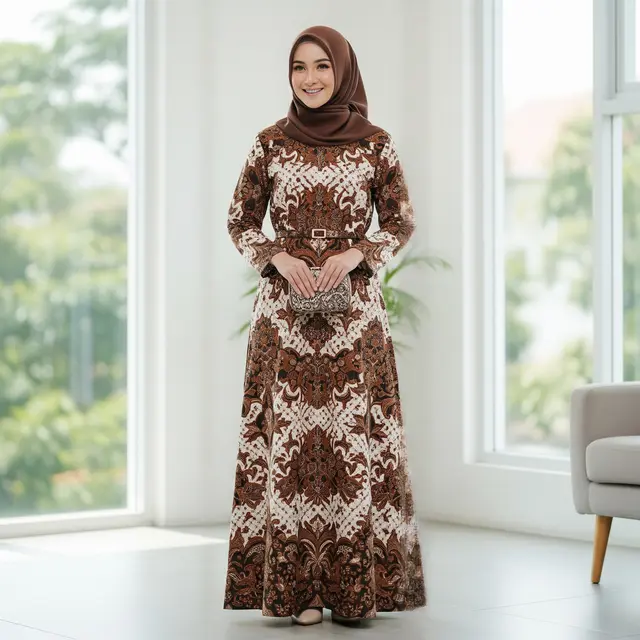 9 Model Gamis Batik Wanita untuk Seragam Arisan, Tampil Kompak dan Anggun