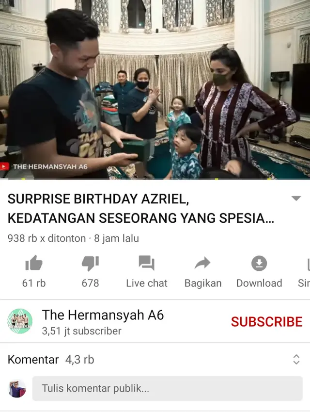 Unggahan Ashanty. (Foto: YouTube The Hermansyah A6)