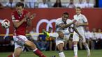 Real Madrid meraih kemenangan 1-0 atas Bayern Munchen pada laga lanjutan International Champions Cup 2016 di MetLife Stadium, New Jersey, AS, Kamis (4/8/2016) pagi WIB. Gol tunggal Los Blancos disarangkan Danilo pada menit ke-79. (AFP/Don Emmert)
