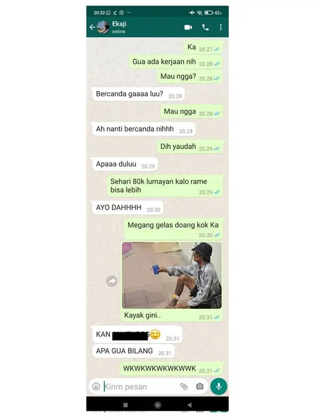 6 Chat Nyeleneh Teman Tawari Pekerjaan Ini Bikin Tepuk Jidat