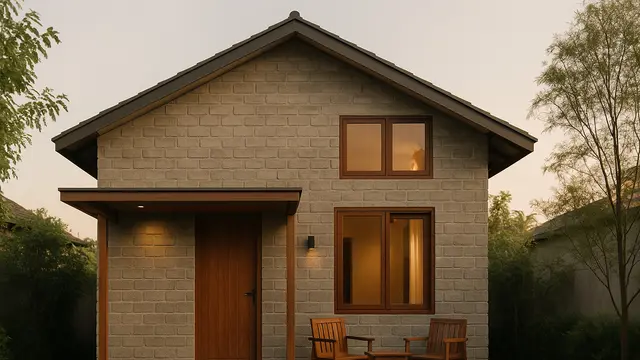 Model Rumah Kecil 6x9 Meter Kombinasi Batako dan Kayu