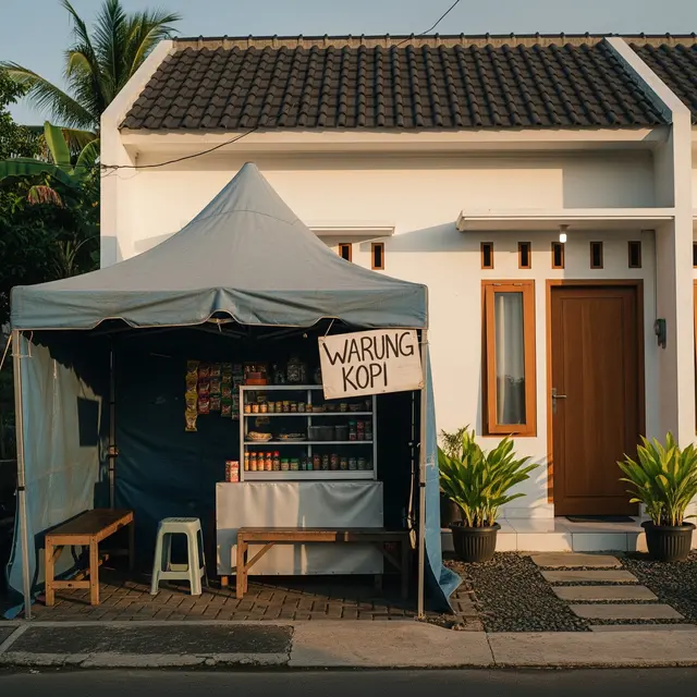 9 Desain Warung Outdoor di Halaman Depan Rumah, Estetis dan Menguntungkan
