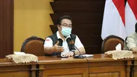 Konferensi pers perkembangan kasus virus corona baru yang memicu COVID-19 di Gedung Grahadi, Jumat (8/5/2020) (Foto: Liputan6.com/Dian Kurniawan)